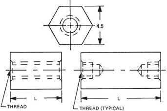 RAF ELECTRONIC HARDWARE M1266-2545-AL-7 4.5MM HEX FEMALE STANDOFFS (QTY 100): Amazon.com ...