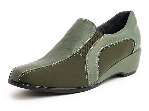 dark green flats womens