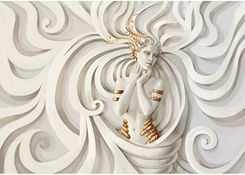 Photo mural, 300 x 210 cm, premium plus wall photo, non-woven wallpaper, a perfect woman, erotic, gold, elegant 3D wall, no.045.