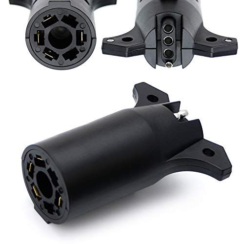 Buy iJDMTOY 7-Way Round to 4-Way Flat Conversion Adapter Connector For