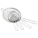 U.S. Kitchen Supply - Set of 4 Premium Quality Fine Mesh Stainless Steel Strainers - 3", 4", 5.5" and 8" Sizes - Sift, Strain, Drain and Rinse Vegetables, Pastas & Tea