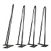 Hairpin Table Legs (Set of 4), Heavy Duty Raw Steel Rods for Industrial Design Look (16 Inch)