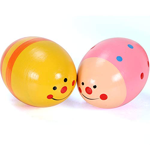 12 PCS Wooden Egg Shakers 3" Percussion Musical Egg Easter Eggs Kids Toys for Party Favors, Easter Basket Stuffers, Easter Egg Fillers, Easter Hunt , Classroom Prize Supplies, Easter Gifts