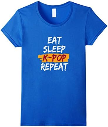 Women's Eat Sleep K-Pop Repeat T-Shirt Medium Royal Blue