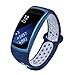 VIGOSS Compatible Gear Fit2 Band/Fit 2 Pro Band, Soft Silicone Watch Band Fitness Wristband Sport Replacement Strap for Samsung Gear Fit 2 Pro SM-R365 & Fit 2 SM-R360 Smartwatch(Blue/White)