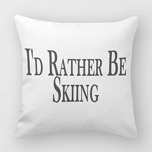 Mascow Christmas Skis Pillow Case Square Cover Skier Decorative Throw Pillow Covers