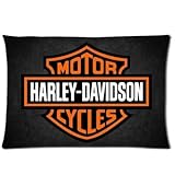 Chetery Fashion Harley Davidson Logo Printed Best Gifts Decorate Pillowcase Custom Pillowcase Soft Pillow Case Zippered Pillow Case Cover in Roomy Size20*30 inches(Two side) Fashion Design
