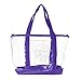 DALIX Clear Shopping Bag Security Work Tote Shoulder Bag Womens Handbag (Purple)