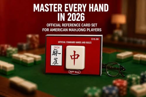 COKNUMBER 2026 Mahjong Cards Official, 4 Pack American Mahjong Cards, Large Print Easy-to-Read Reference Cards for NMJL Players, Mahjong Clubs, Game Groups and Tournaments