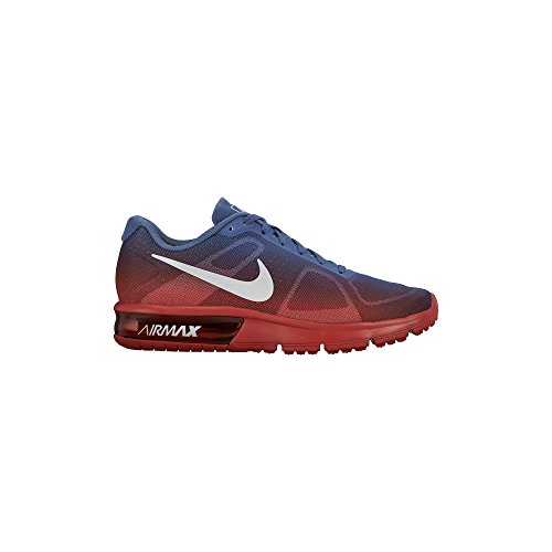 Men's Nike Air Max Sequent Running Shoe University Red/White/Metallic Silver Size 10.5 M US