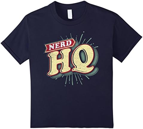 Kids Nerd HQ Headquarter Nerdy Dork Geek Funny T-Shirt Cool Gift 8 Navy