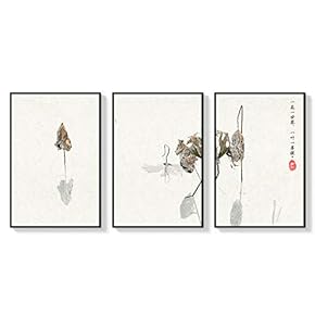 Framed Canvas Wall Art for Living Room, Bedroom Abstract Zen Canvas Prints for Home Decoration Ready to Hanging - 16"x24"x3 Panels