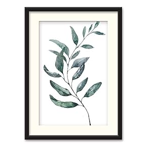 Black Framed Canvas Wall Art Nordic Style Plant Home Artwork Decoration for Living Room, Bedroom - 23x31 inches