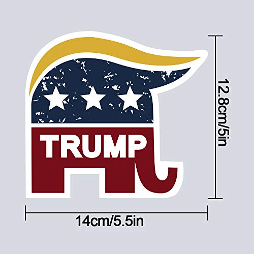 HNHUAMING 4Pcs Donald Trump for President Car Sticker Bumper Sticker Decal Make America Great Again/Make Liberals Cry Again/I'm with Him