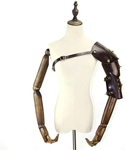 KRPENRIO Mens Steampunk Retro Leather Armor with Shoulder Armors Buckles Costume Dress-up Halloween Cosplay Props (Color : Style2)