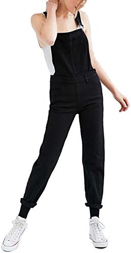 YINGSUN Womens Casual Frock Side Zipper Pockets Black Jumpsuit (L)