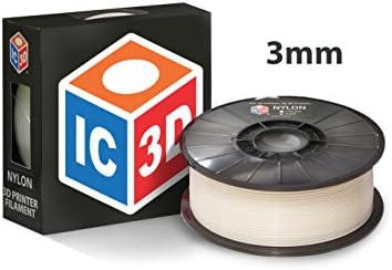 IC3D Natural 3mm Nylon 3D Printer Filament - 1 kg Spool - Professional Grade 3D Printing Filament - Made in USA