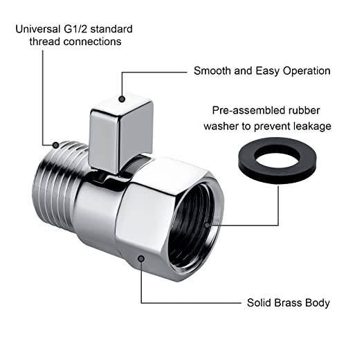 BRIGHT SHOWERS Water Flow Control Valve, Brass Shower Water Valve With