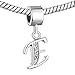 CharmSStory Alphabet Letter E Initial Spacer Clear Synthetic Crystal Charm Dangle Beads Charms For Bracelets