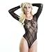 Angelina Long Sleeves, Lace Bodysuit (#70401Bow Tie, Black)
