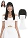 REECHO Fashion Full Length Synthetic 1 Piece Layered Clip in Hair Bangs Fringe Hairpieces Hair Extensions Color - Natural Black