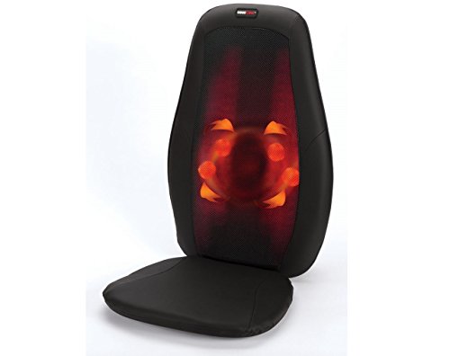 ObusForme Deep Kneading Shiatsu Cushion With Heat and Rotating Nodes For Deep Muscle Massage, Soothing Heat For Relaxation, Traveling Massage Mechanism, 3 Massage Programs: Full Back, Upper or Lower