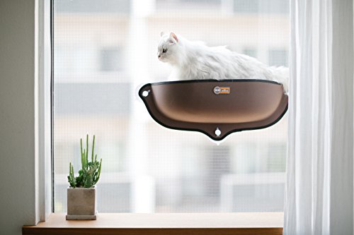 K&H Pet Products EZ Mount Window Bed Kitty Sill Tan 27" x 11"