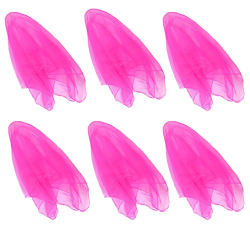 Hoerev Pack of 6 (approx. 24" x 24") Juggling(dance) Scarves,Single Colors