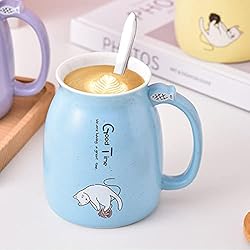 HwaGui - Cute Mug Kawaii Cup Ceramic Mug With Lid