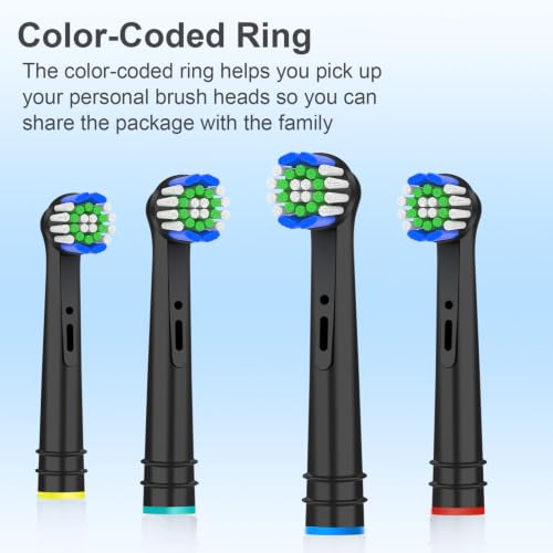 12 Pack Toothbrush Heads Compatible with Oral B Braun, Brush Heads Compatible with Oral B Vitality Pro/Smart/Genius/Pro 1 Series Electric Toothbrushes (Black)