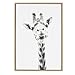 Kate and Laurel Sylvie Giraffe Animal Print Black and White Portrait Framed Canvas Wall Art by Simon Te Tai, 23x33 Natural