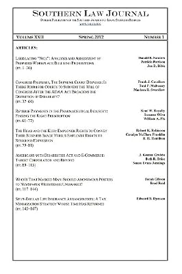 Southern Law Journal, Spring 2012