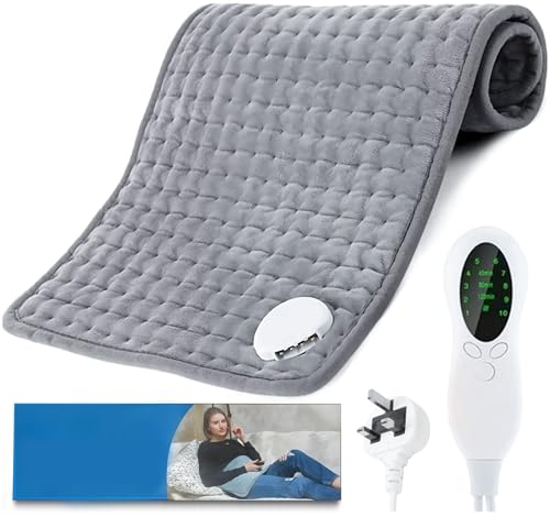 BIVATU Electric Heating Pad – 6 Temperature Levels, Auto Shut-Off, 87-Inch Power Cord, Machine Washable – Pain Relief for Back, Neck, Shoulders, Abdomen, and Period Cramps