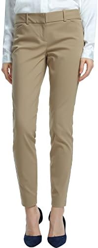 Women's Straight Pants Stretch Slim Skinny Solid Trousers Casual Business Office