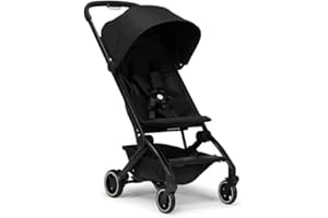 Joolz AER+ - Lightweight Baby Stroller - Ergonomic Seat - One-Hand Fold Design - Comfortable & Compact - Travel Stroller for Airplane - XXL Sun Hood - Travel Pouch Included - Refined Black