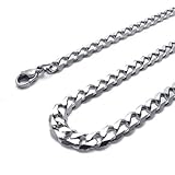 6mm KONOV Silver Stainless Steel Mens Necklace Chain 14-40
