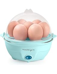 Nostalgia EC7AQ Retro Premium 7 Capacity Electric Large Hard-Boiled Egg Cooker Poached, Scrambled, Omelets, Whites, Sandwiches, With Alarm, Aqua