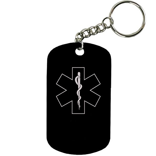 Personalized Engraved Custom EMS,EMT 2-inch Colored Anodized Custom Aluminum GI Dog Tag with Chain