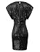 GRACE KARIN Women's Sparkling Sequins Hollowed Back Mini Ruched Pencil Dress