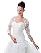 Meibida Women's 3/4 Sleeve Length Lace Bridal Wedding Bolero Jacket