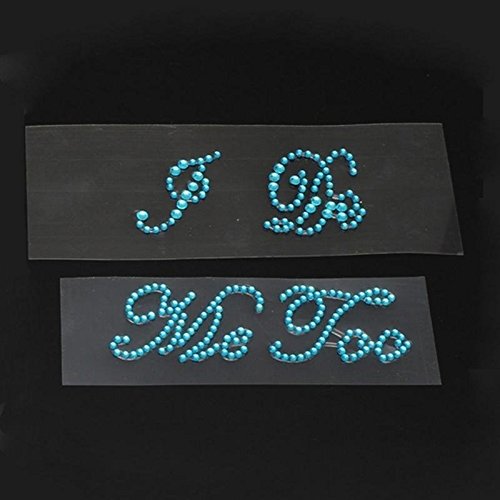 QTMY Rhinestone "I Do, Me Too" Stickers for Wedding Bridal Shoes (Blue)