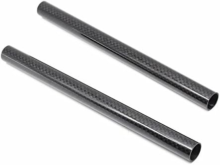 ROZOER 20cm Long Lightweight 15mm DSLR Carbon Fiber Rods for DSLR Rig Shoulder Support (8", Carbon Fiber, Pack of 2)