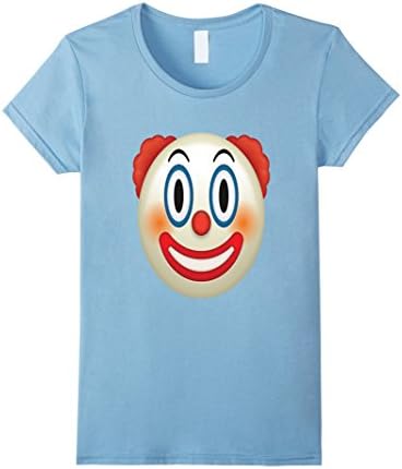 Womens Emoji Clown T Shirt Red Nose Painted Face Happy Smile Large Baby Blue