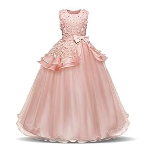 Vestido de Princesa para Niña Bautizo comunión boda fiestas cumpleaños