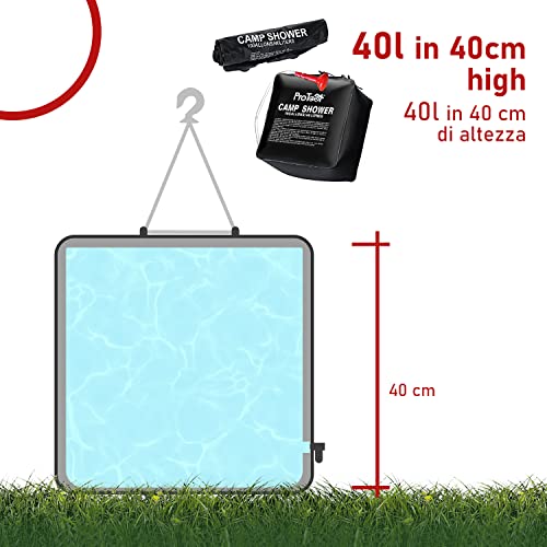 Solar Camping Shower Bag, 20L/40L Solar Heating Maxi Camping Bag, Portable Shower with Removable Hose and Shower Head for Camping, Hiking, Trekking Outdoor Activities