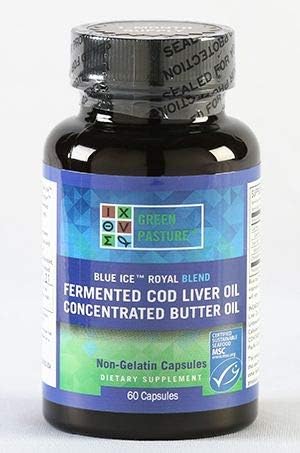 Amazon Com Blue Ice Royal Butter Oil Fermented Cod Liver Oil Blend Non Gelatin Capsules 60 Count Msc Certified Health Personal Care