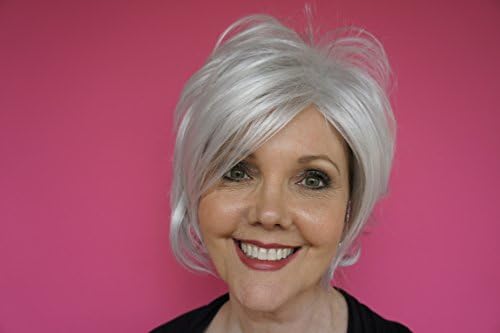 White Wig Kanekalon Synthetic Wigs for Women, Short Style, Like Human Hair, Hair Loss Replacement