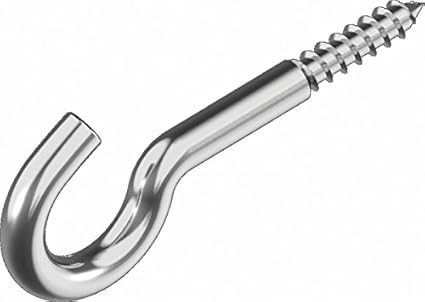 2x Schraubhaken Wandhaken Haken Hakenschraube gebogen Edelstahl A2 verschiedene Größen Größe 6,0x100