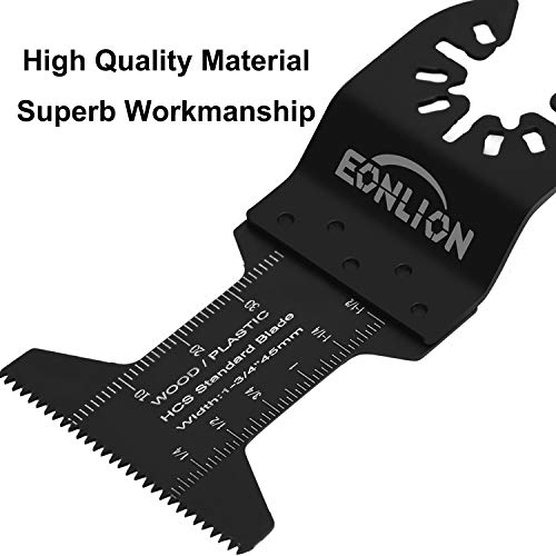 EONLION 50 Metal Wood Universal Oscillating Multitool Quick Release Saw Blades Kit Fein Multimaster Porter Cable Black&Decker Bosch Dremel Craftsman Ridgid Ryobi Milwaukee Dewalt Rockwell 20 for Metal - Thumbnail 3