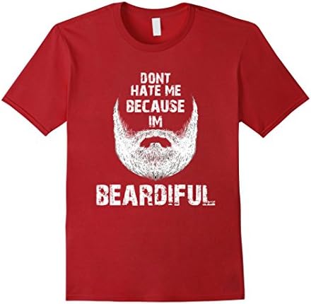 Mens Don't hate me because I'm Beardiful T-Shirt funny Small Cranberry